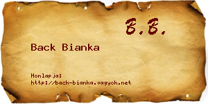 Back Bianka névjegykártya